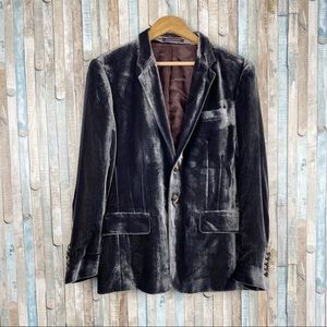 Paul Smith M Mens Gray Velvet Button Blazer Jacket
